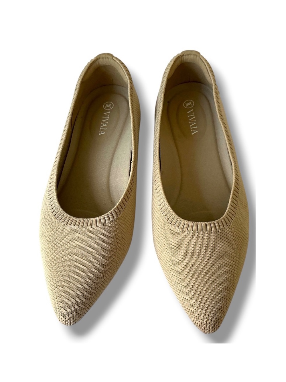 Vivaia Pointed-Toe Ballet Flats (Aria 5°) in Almond EU Size 37.5/ US 7
NEW